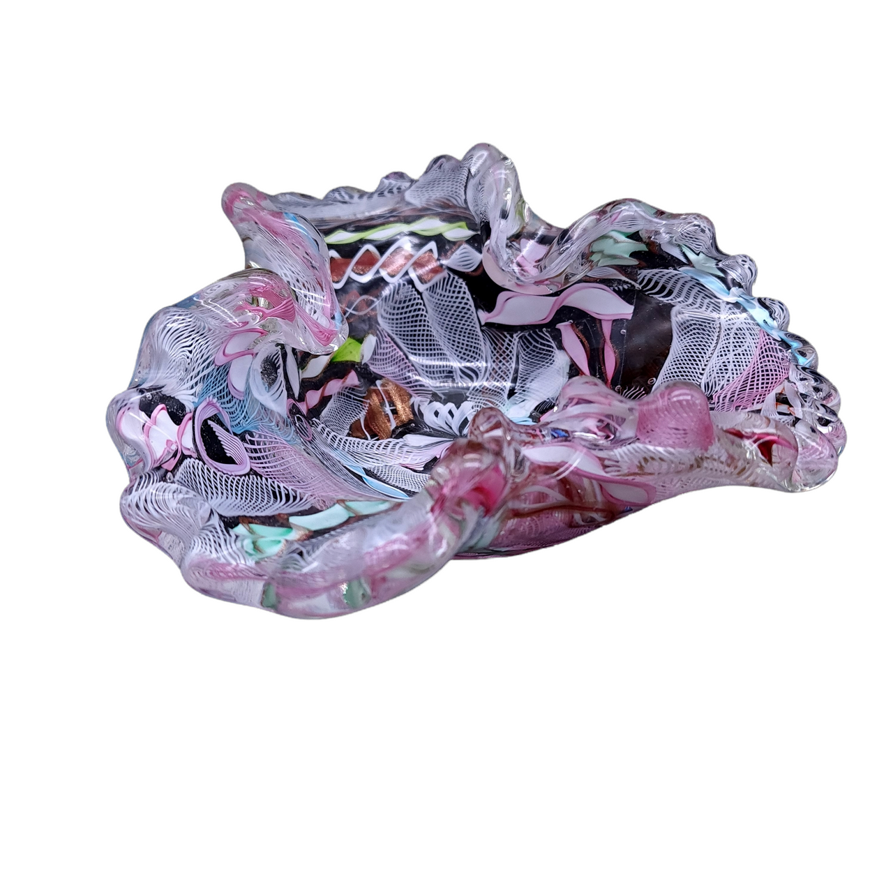 MURANO CRYSTAL Venetian Art Glass Candy Dish