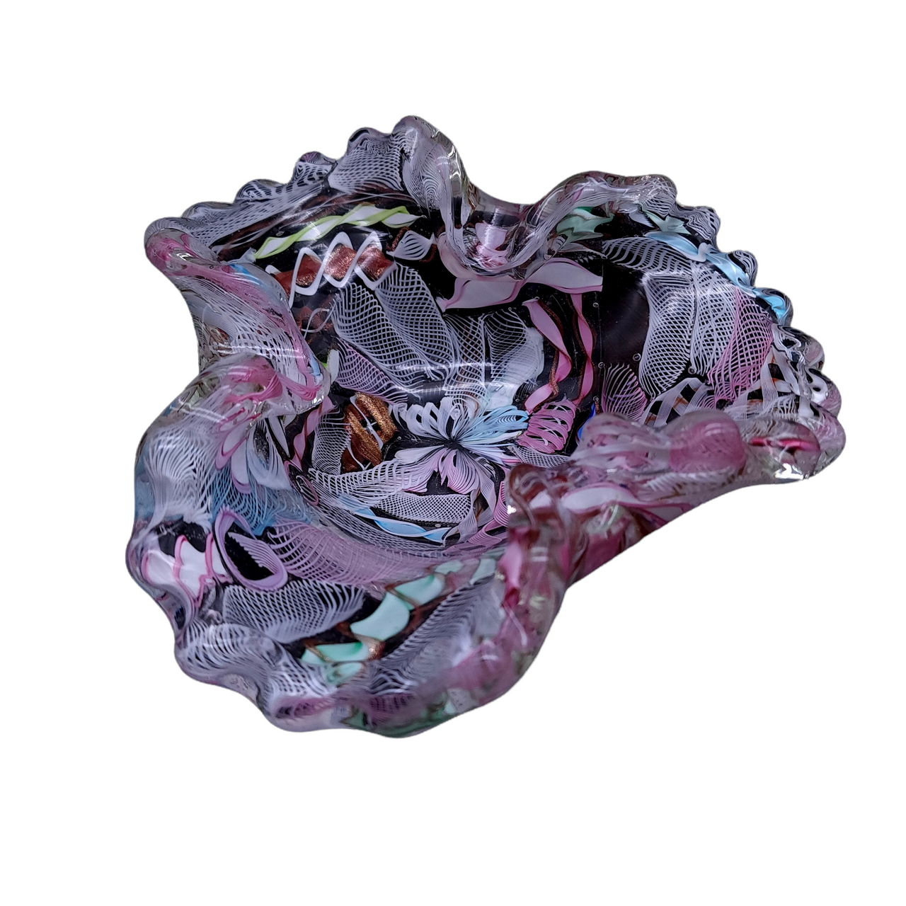 MURANO CRYSTAL Venetian Art Glass Candy Dish