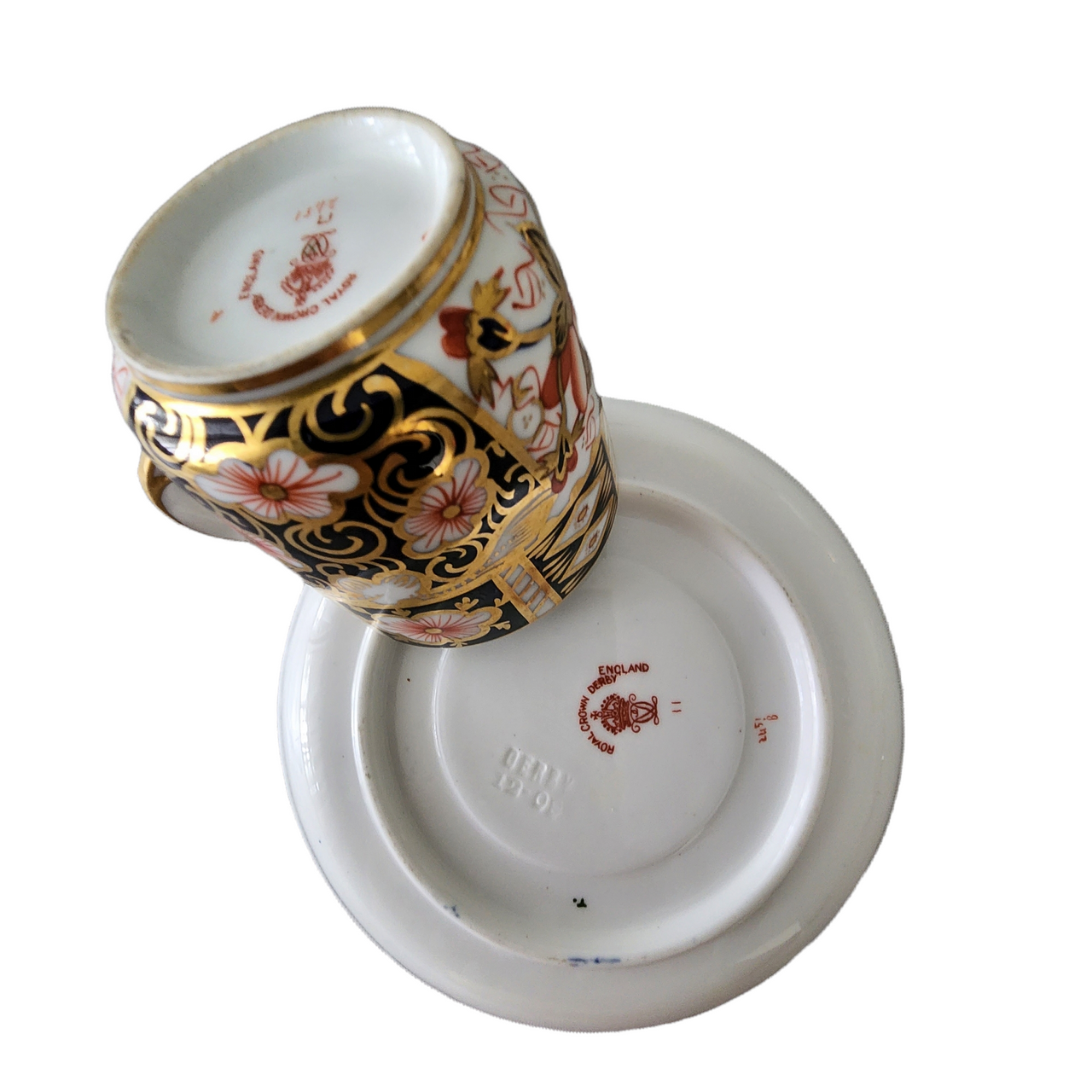 ROYAL CROWN DERBY Traditional Imari Flat Cup & Saucer Set