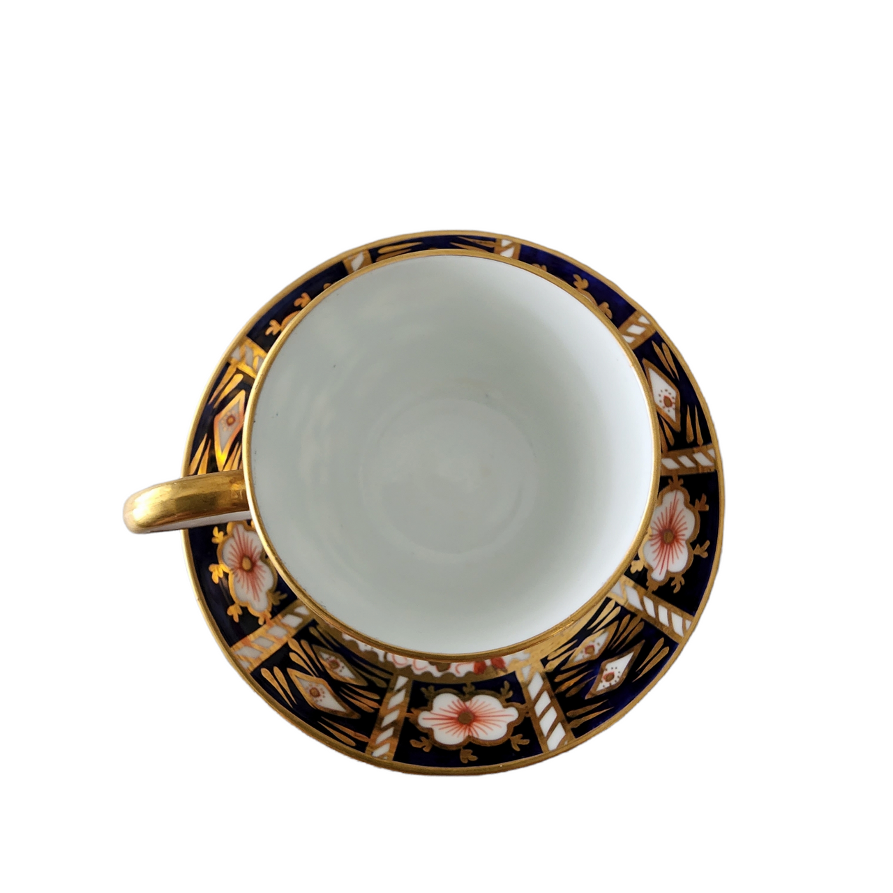 ROYAL CROWN DERBY Traditional Imari Flat Cup & Saucer Set