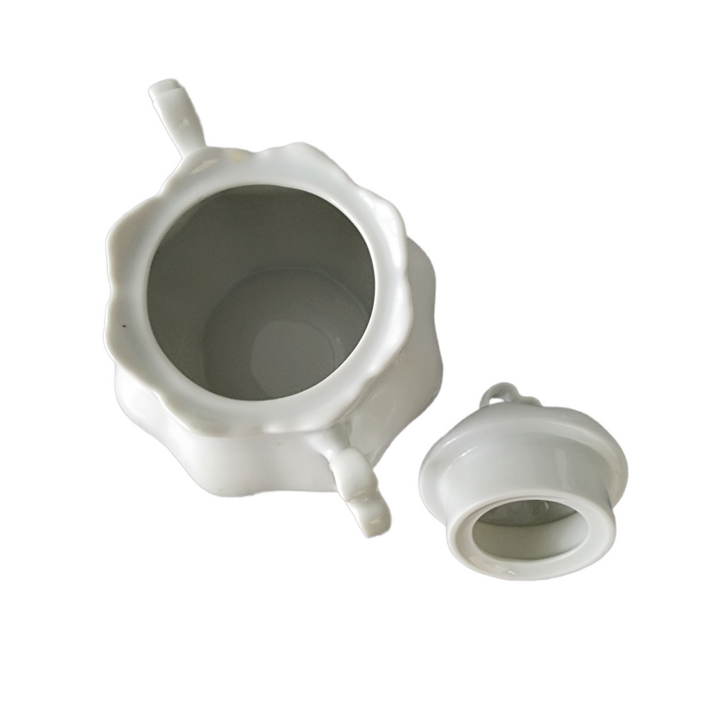 PIRKENHAMMER All White Porcelain Sugar Bowl & Lid Czechoslovak