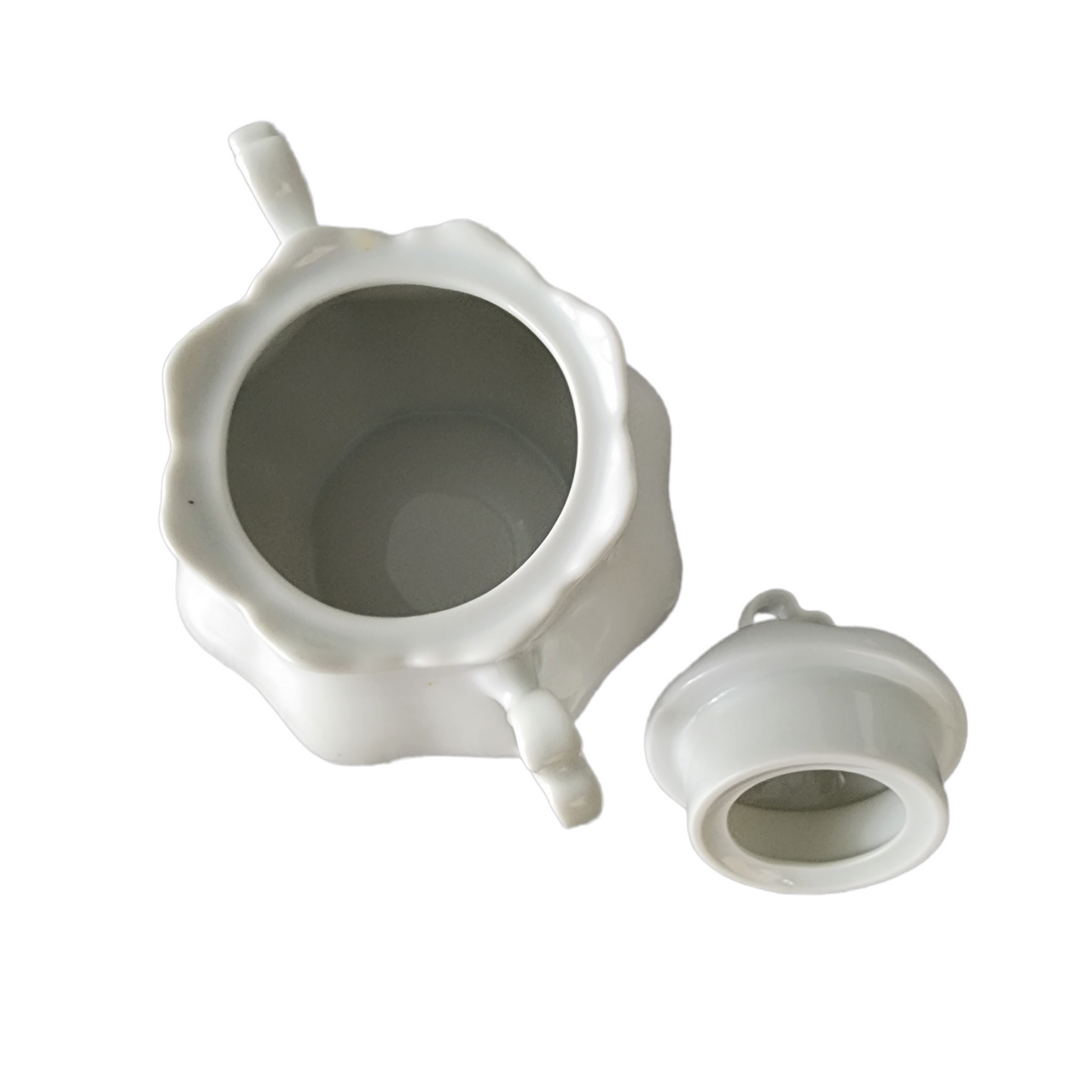 PIRKENHAMMER All White Porcelain Sugar Bowl & Lid Czechoslovak