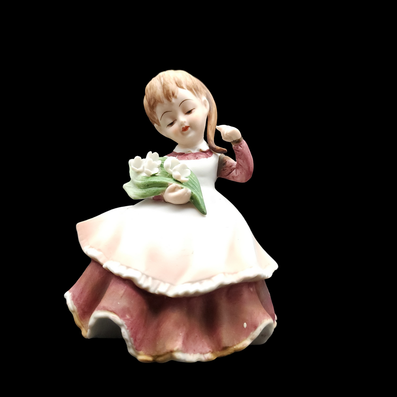 Lefton Birthday Girl  Lily Of The Valley Figurine 4200