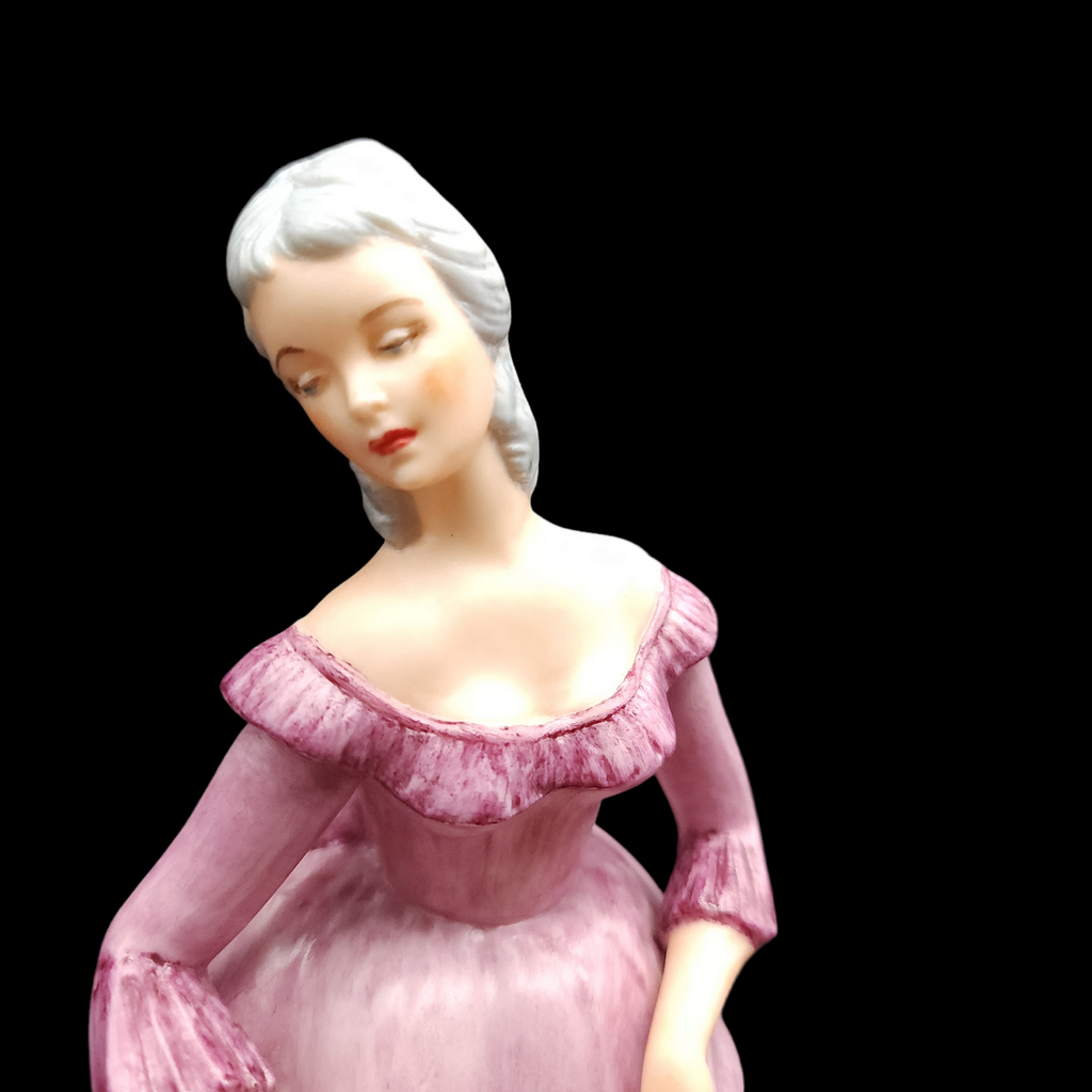 9" Holland Mold Ceramic Girl Wearing Pink Dress Figurine