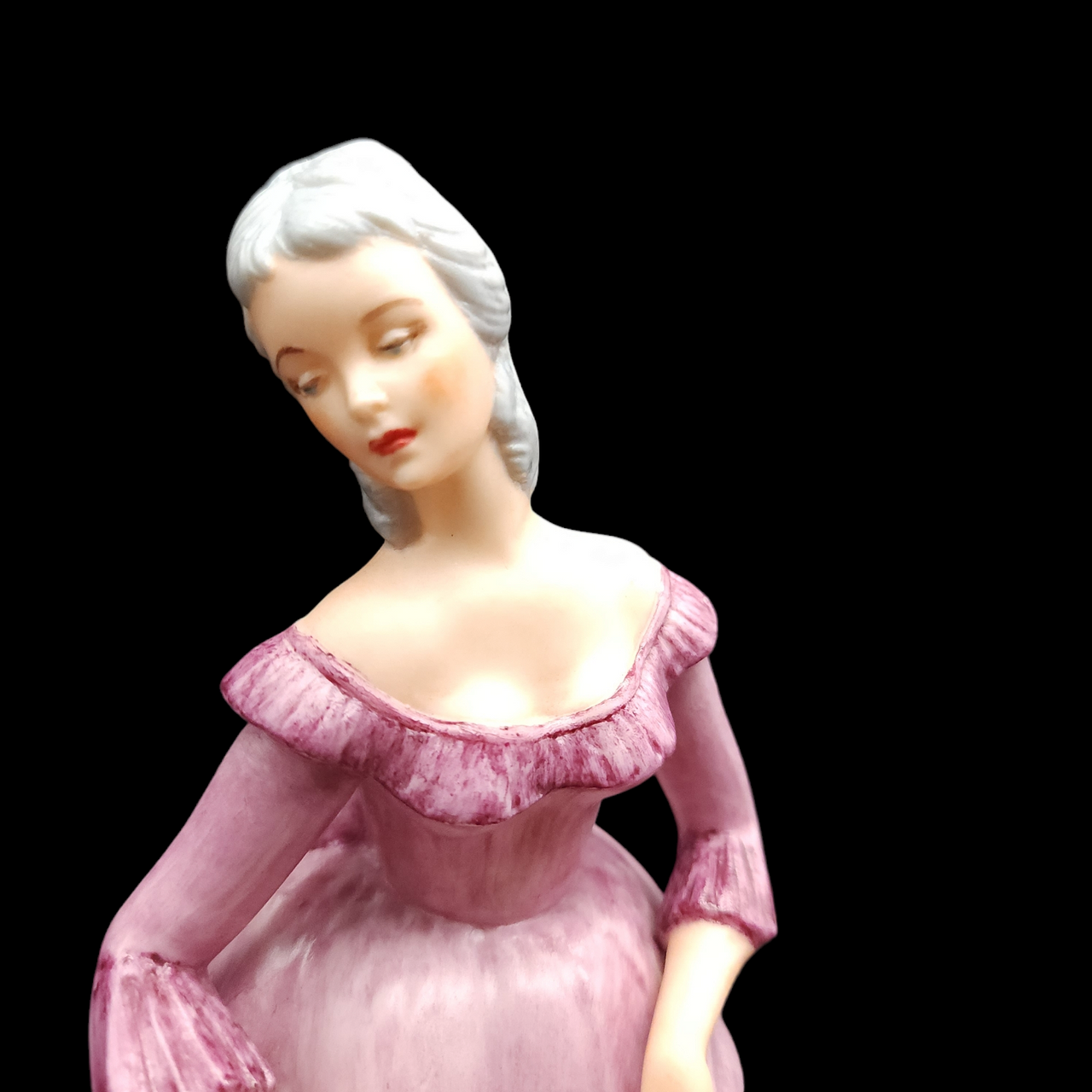 9" Holland Mold Ceramic Girl Wearing Pink Dress Figurine