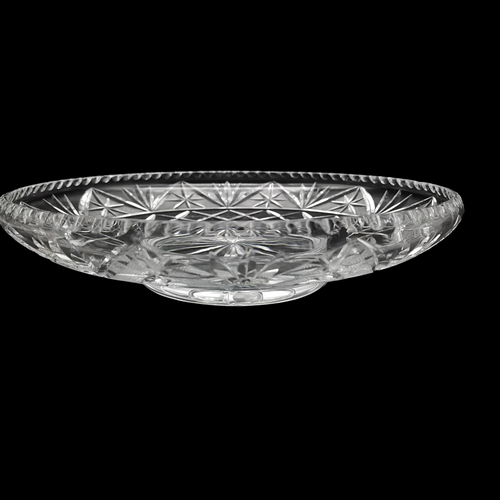 Godinger Shannon Collection Criss Cross Round Tray/Bowl No Dome