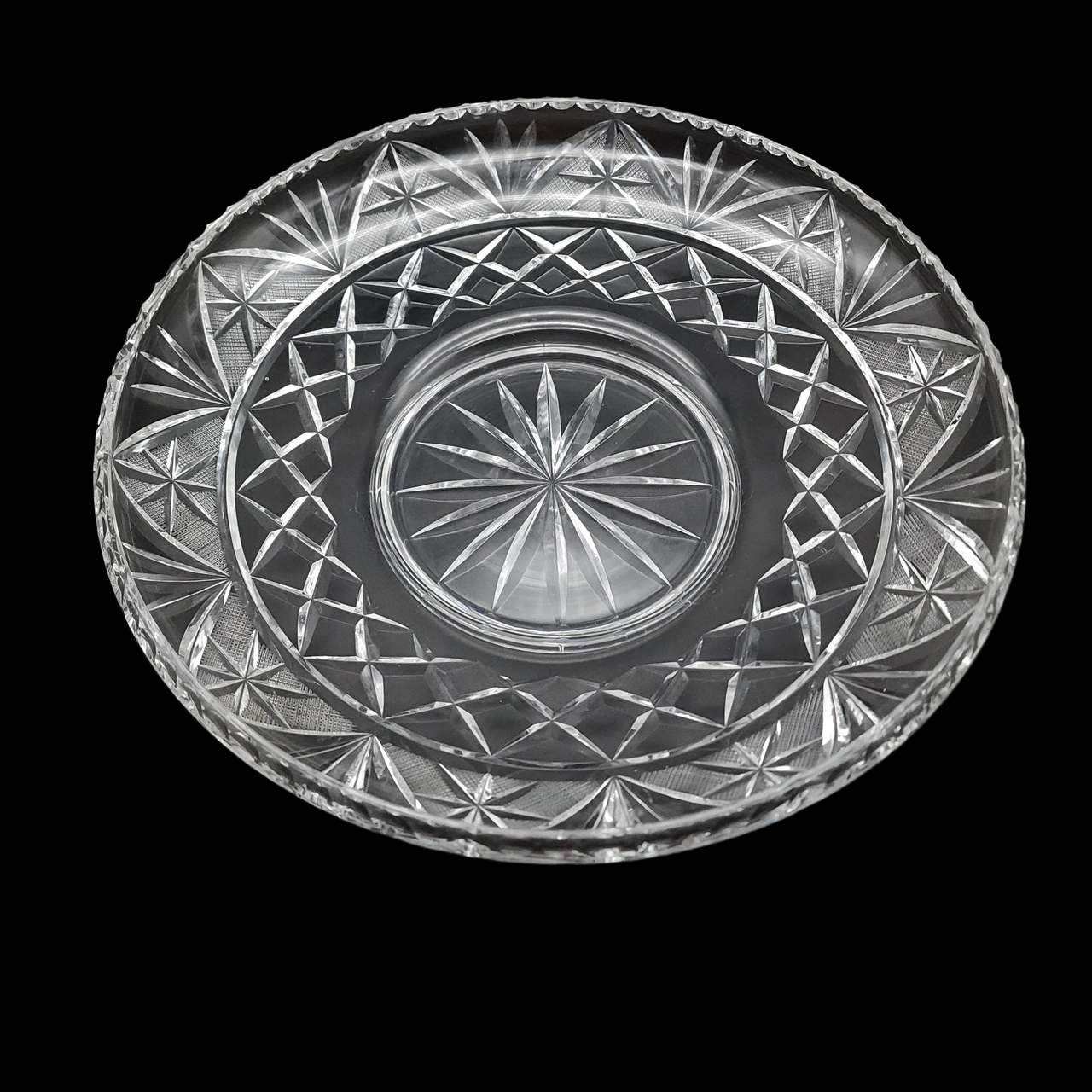 Godinger Shannon Collection Criss Cross Round Tray/Bowl No Dome