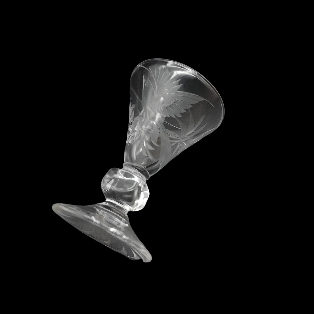 Glastonbury - Lotus Bird of Paradise Clear Cordial Glass