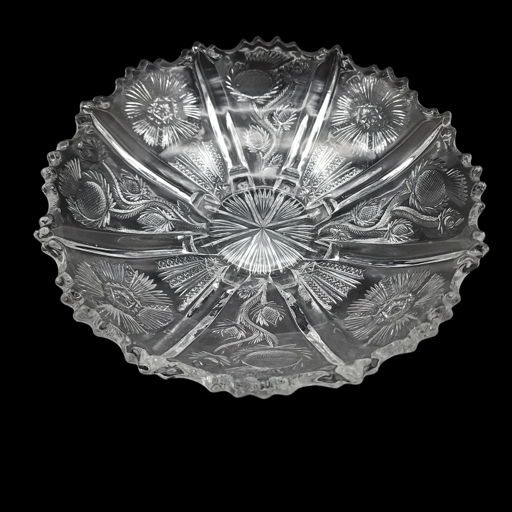 9" HIGBEE Panelled Thistle  8-Toed Shallow Bowl