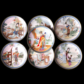 Imperial Jingdezhen Beauties of The Red Mansion Asian Woman Scenes By Z. Huimin Set of 7 Plates