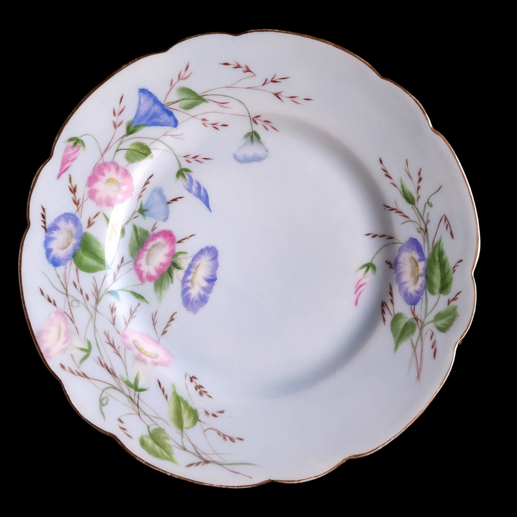 Decorative plate with floral patterns on a black background