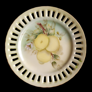 Ucagco Occupied Japan Hand Painted Lemons with Gold Trim Open Edge Plate