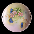 Unmarked Hand Painted Floral Decor Cake Plate