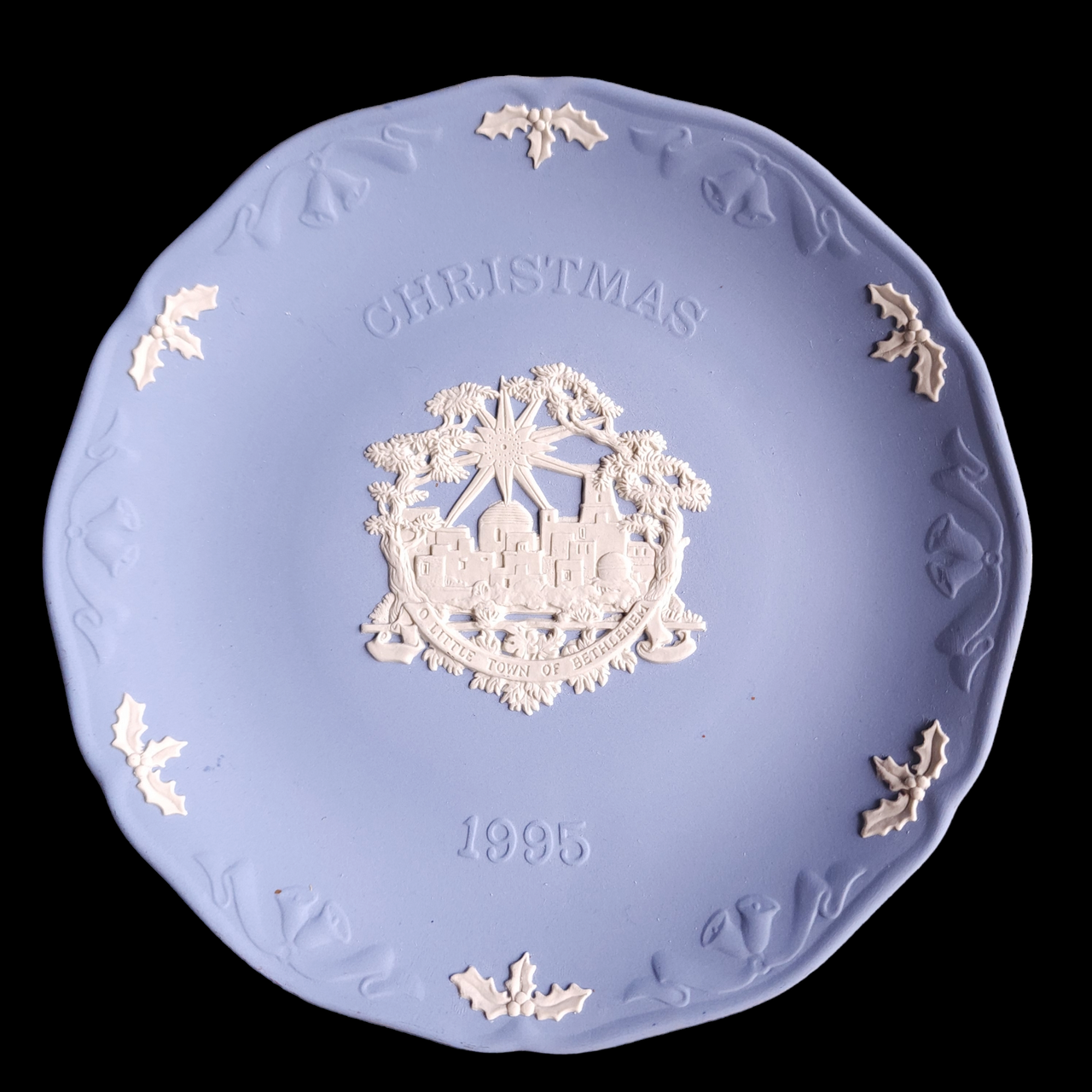 Wedgwood Jasperware Victorian Christmas Traditions Angels Plate 1995