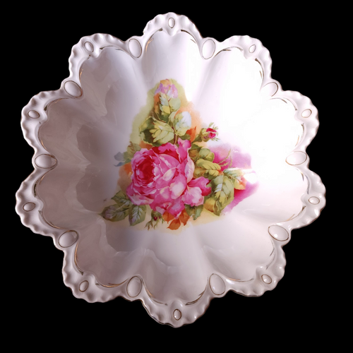 Vintage Large Ceramic Decorative Floral Pattern Bowl Germany