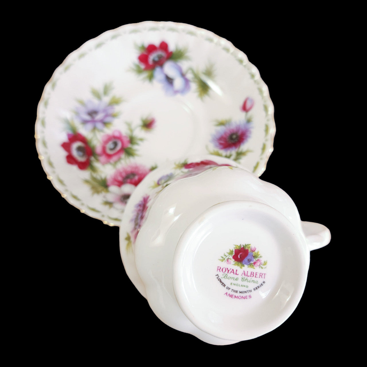 Royal Albert Flower of The Month March Footed Cup & Saucer Set