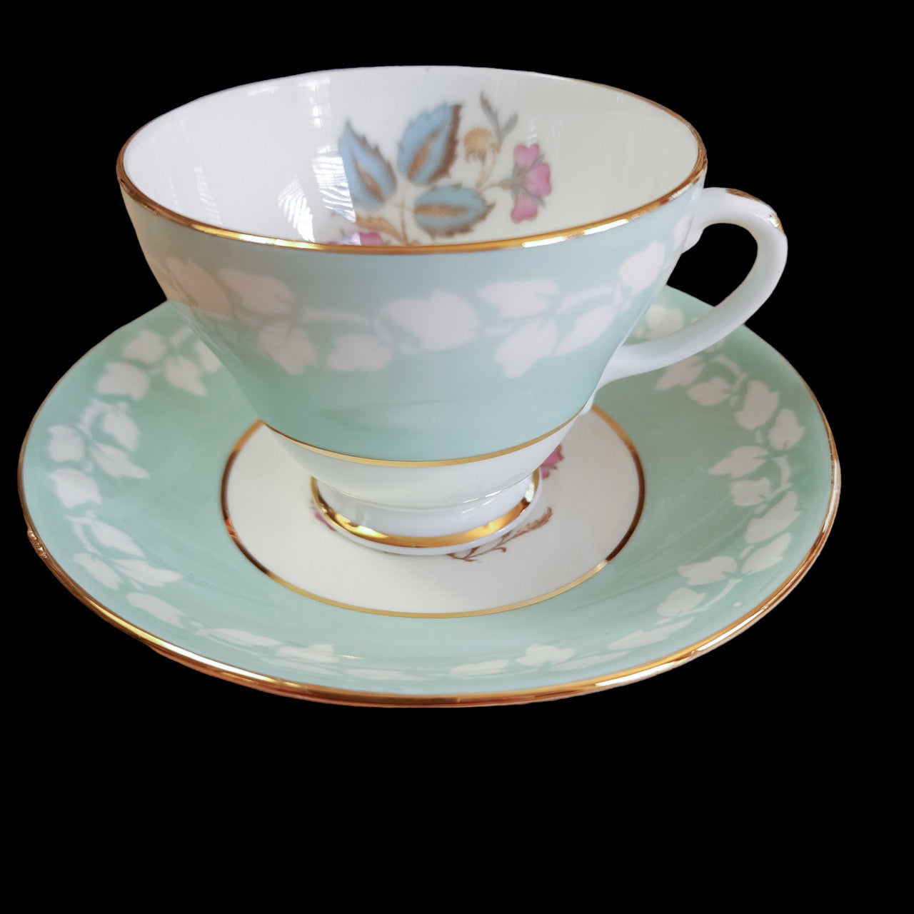 Imperial Bone China 22 KT Gold Teacup & Saucer Set