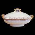 Jean Pouyat Limoges Rose Swags Yellow Pink Scrolls France Square Covered Vegetable