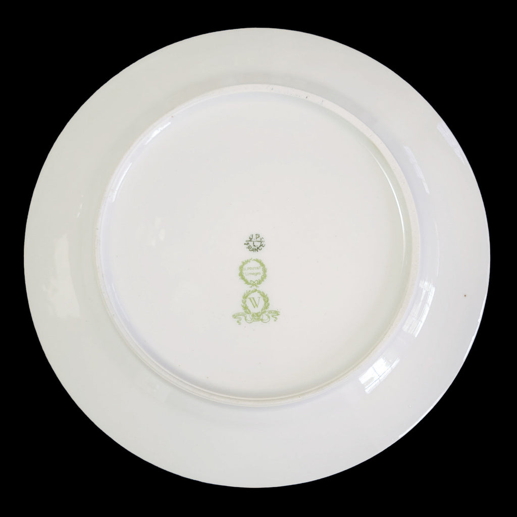 6"Jean Pouyat Limoges Rose Swags Yellow Pink Scrolls France Bread & Butter Plate
