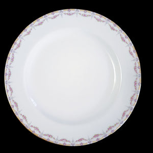 7"Jean Pouyat Limoges Rose Swags Yellow Pink Scrolls France Salad Plate