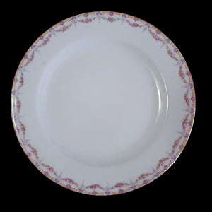 6"Jean Pouyat Limoges Rose Swags Yellow Pink Scrolls France Bread & Butter Plate