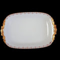 14"Jean Pouyat Limoges Rose Swags Yellow Pink Scrolls Oval Serving Platter