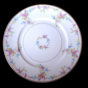 10" Lamberton Peggy Shippen Pink Blue Yellow Flowers On Rim Center Dinner Plate