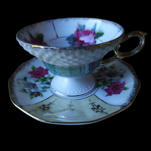 Pandora Lustreware Teacup & Saucer Set Japan