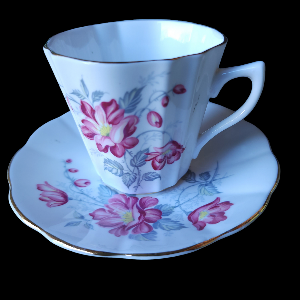 Roya Imperial Bone China Footed Teacup & Saucer Set