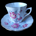 Roya Imperial Bone China Footed Teacup & Saucer Set