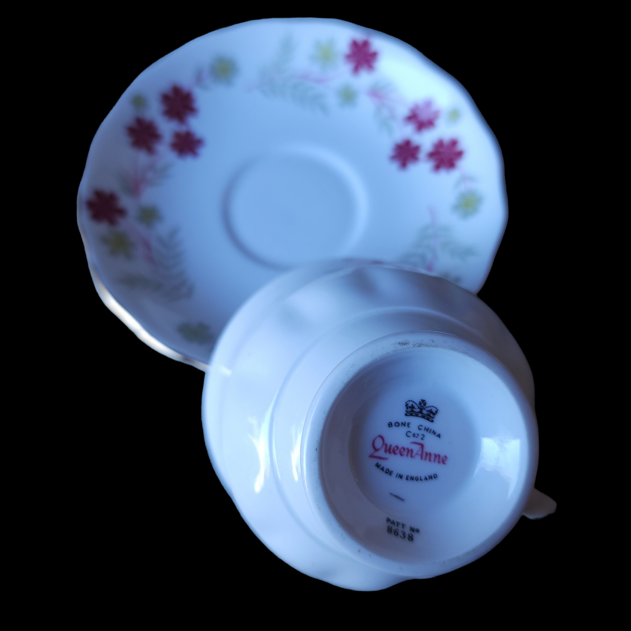 Queen Anne Bone China Footed Cup & Saucer Set 8638