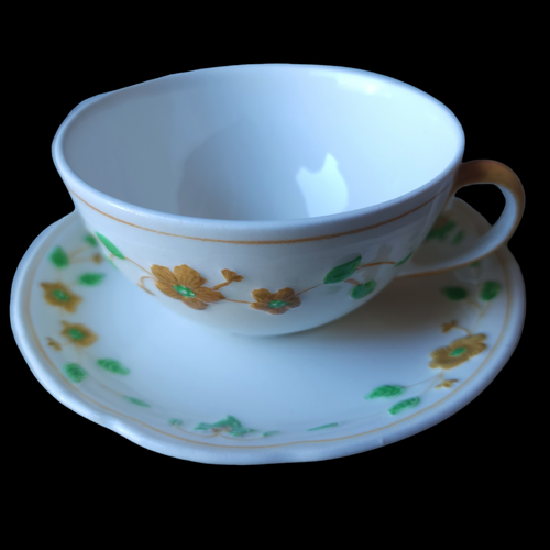 Wedgwood Lolita Orange Flowers, Green Leaves, Embossed