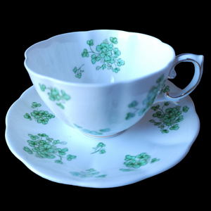 Royal Albert Shamrock Scallop Flat Cup & Saucer Set