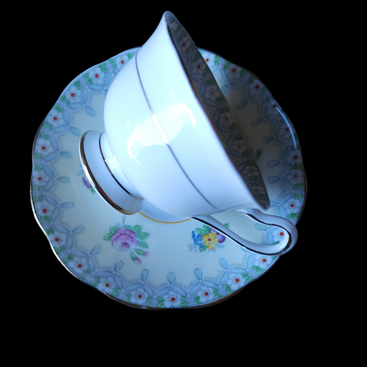 Royal Albert Torquay Footed Cup & Saucer Set