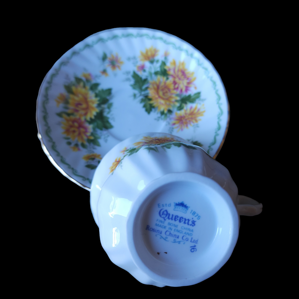 Queen's Flower of the Month November Footed Cup & Saucer Set