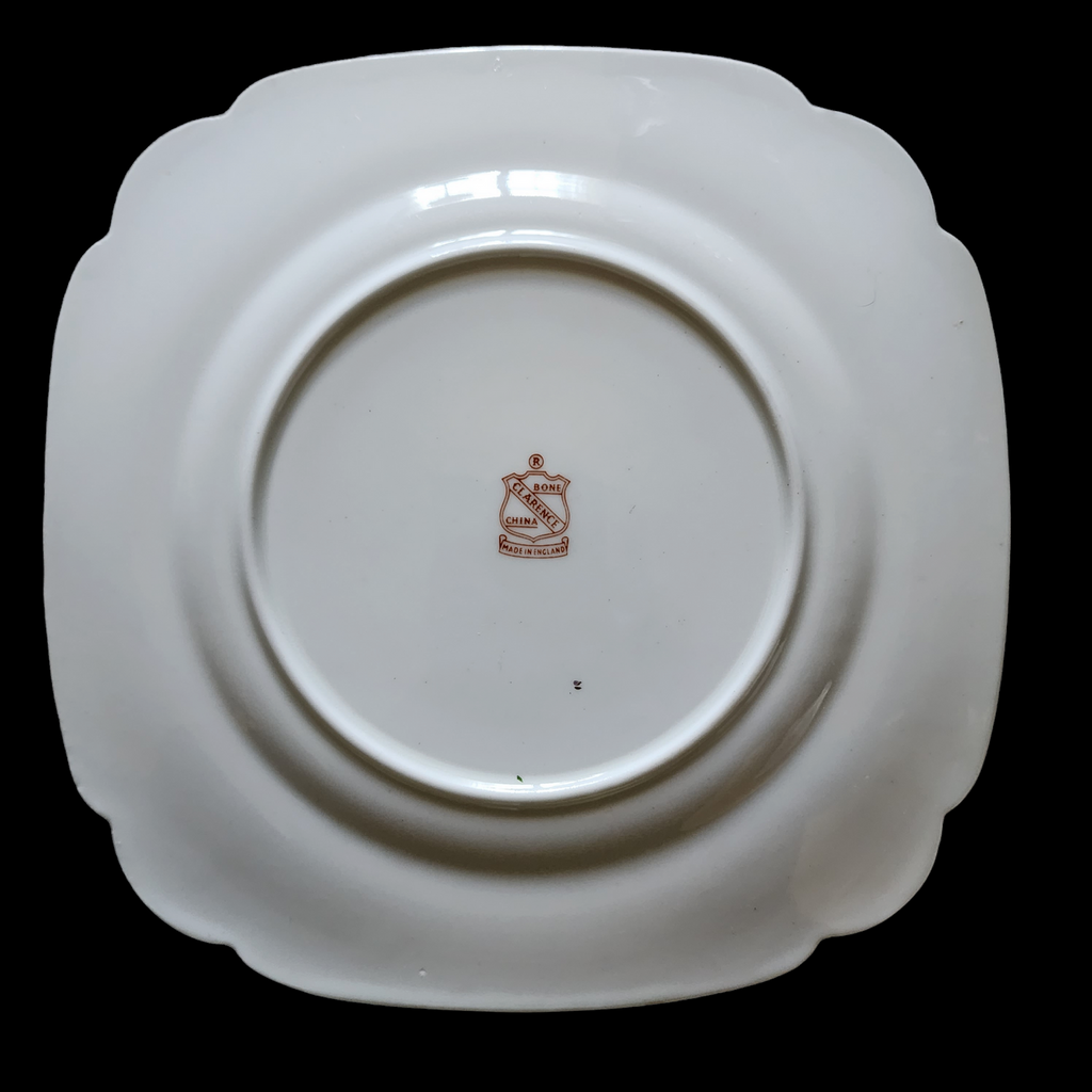 Clarence Bone China Flowers Scalloped Salad Plate Set of 6