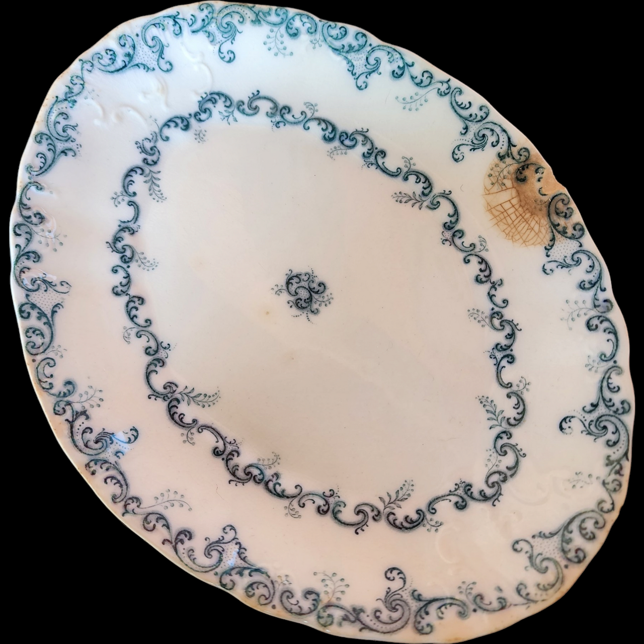 Meakin J & G Elysee Antique Scalloped Covered Vegetable Bowl and Oval Serving Platter
