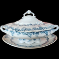 Meakin J & G Elysee Antique Scalloped Covered Vegetable Bowl and Oval Serving Platter