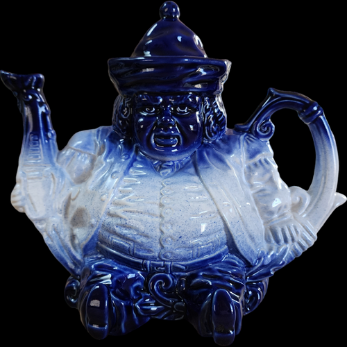 Victorian Staffordsmire Flow Blue Parliament Judge Teapot English