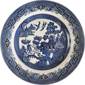 12" Churchill Willow Blue Georgian Shape Chop Plate Round Platter
