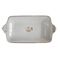Powell Bishop & Stonier Royal Ironstone Tea Leaf Center And Gold Trim Farmhouse Butter Tray