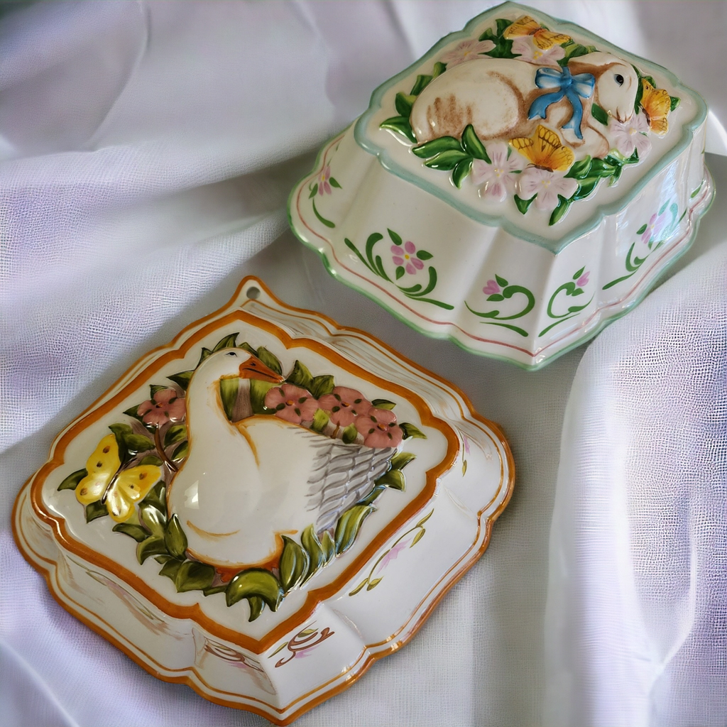 The Franklin Mint Le Cordon Bleu Lamb & Goose Porcelain Gelatin Jello Mold Wall Decor