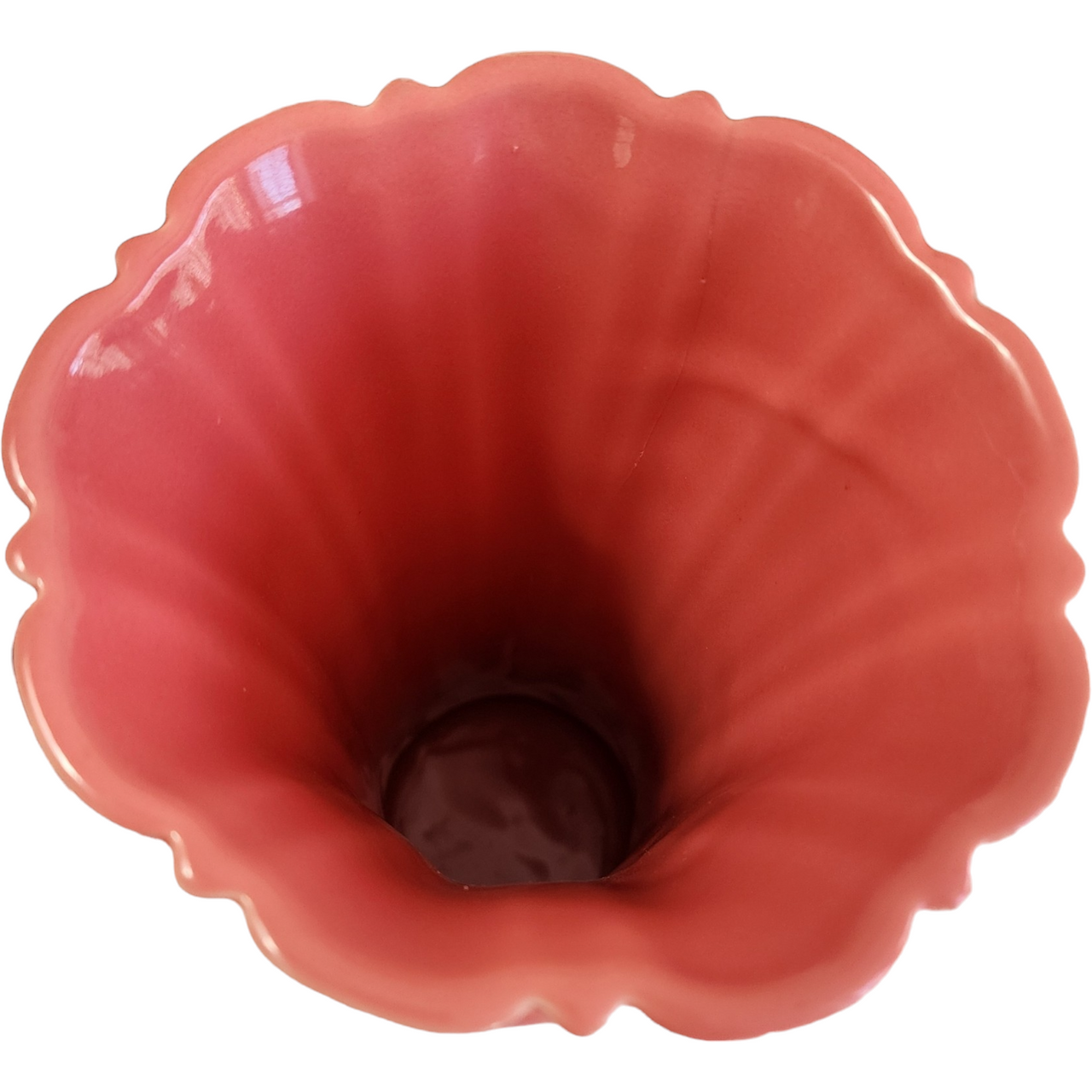 9" Homer Laughlin Fiesta Flamingo Flared Vase Damaged
