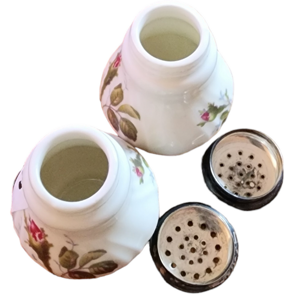 Rosenthal Pompadour Ivory Moss Rose Individual Salt & Pepper Set