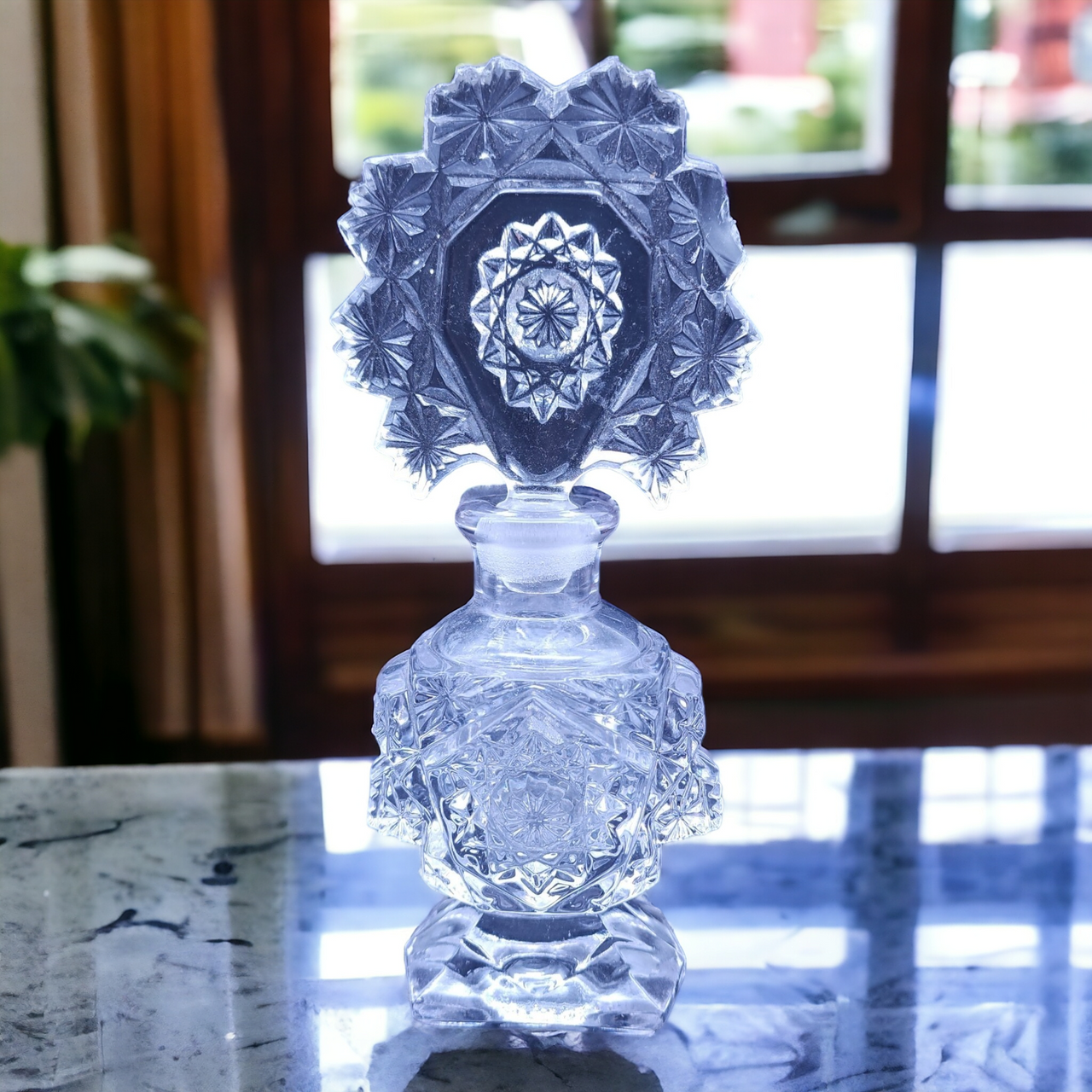 Imperial Glass-Ohio Brunswick & Hobstar Perfume Bottle