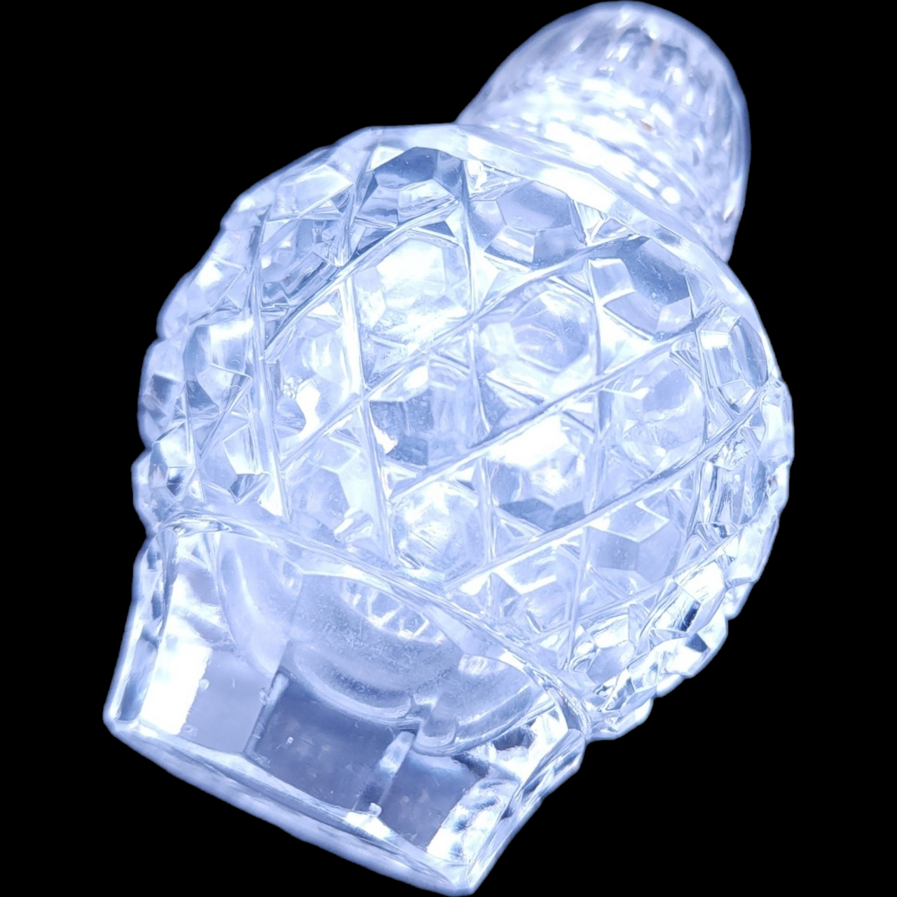 3" Czech  Diamond Cut Crystal Salt or Pepper Shaker