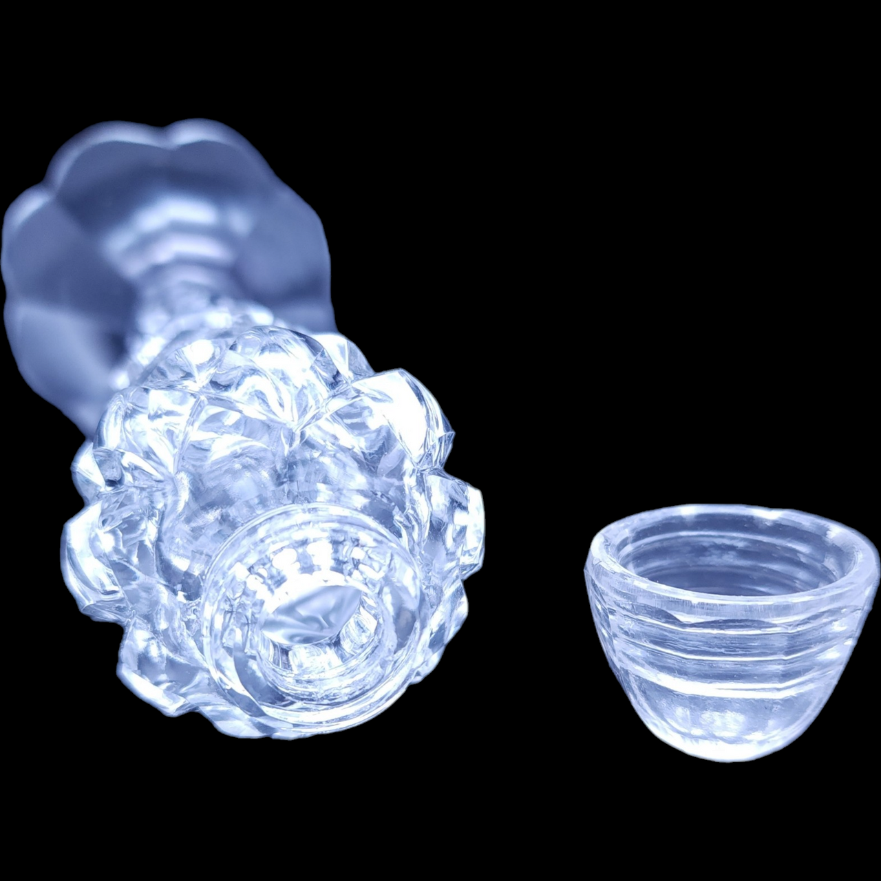 Czech  Diamond Cut Crystal Salt or Pepper Shaker