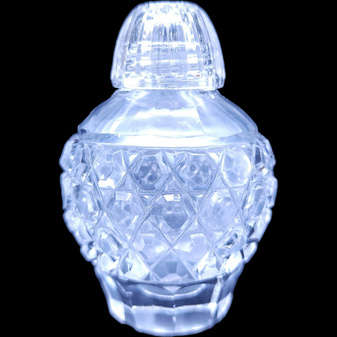 3" Czech  Diamond Cut Crystal Salt or Pepper Shaker
