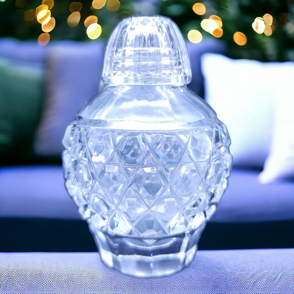 3" Czech  Diamond Cut Crystal Salt or Pepper Shaker