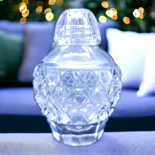 3" Czech  Diamond Cut Crystal Salt or Pepper Shaker
